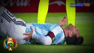 Messi sale lesionado del partido Argentina vs Honduras 1-0 • 2016