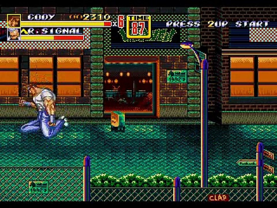 Cody (Final Fight) em Streets of Rage 2 (Mega Drive)