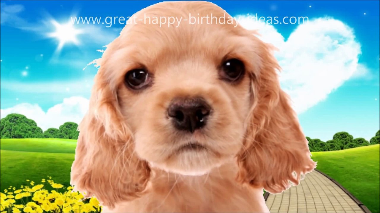 Cute dog sings happy birthday
