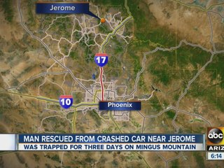 Man rescued after being trapped in car for three days