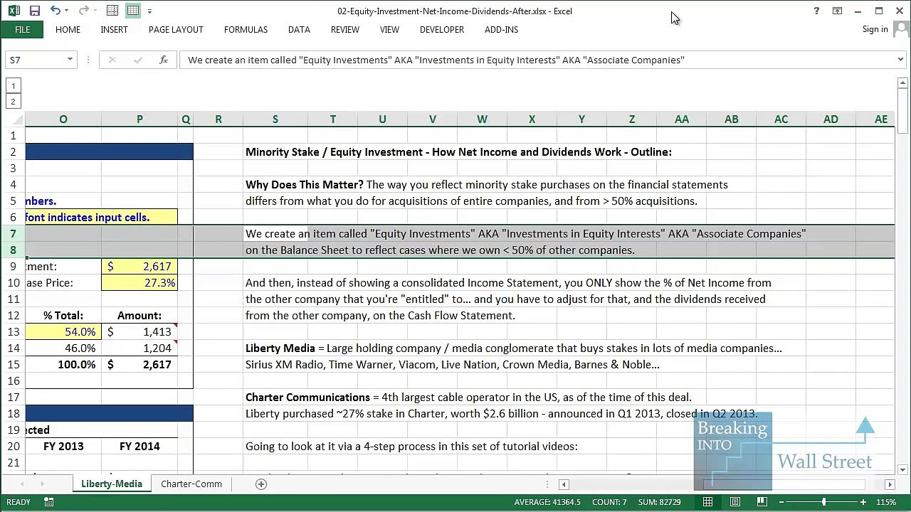 Equity Investments, Part 2- Net Income and Dividends