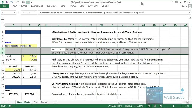 Equity Investments, Part 2- Net Income and Dividends
