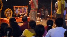 Night Ceremony Along The Ganges River In Varanasi India