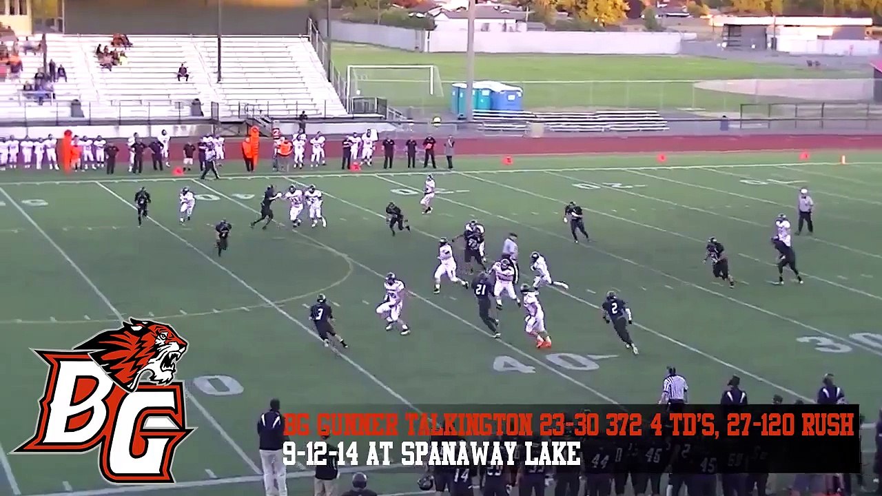 Gunner Talkington v Spanaway Lake, 23/30 372yds 4td pass, 27-120 rush