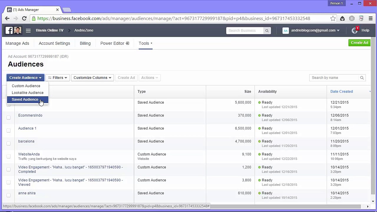 Video #8 - Membuat Custom Audience Target Iklan