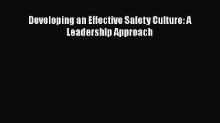 Read Developing an Effective Safety Culture: A Leadership Approach Ebook Free