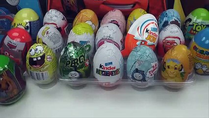 20 Surprise Eggs Zaini ( Cars 2 Kinder Surprise Spongebob Kinder Joy )