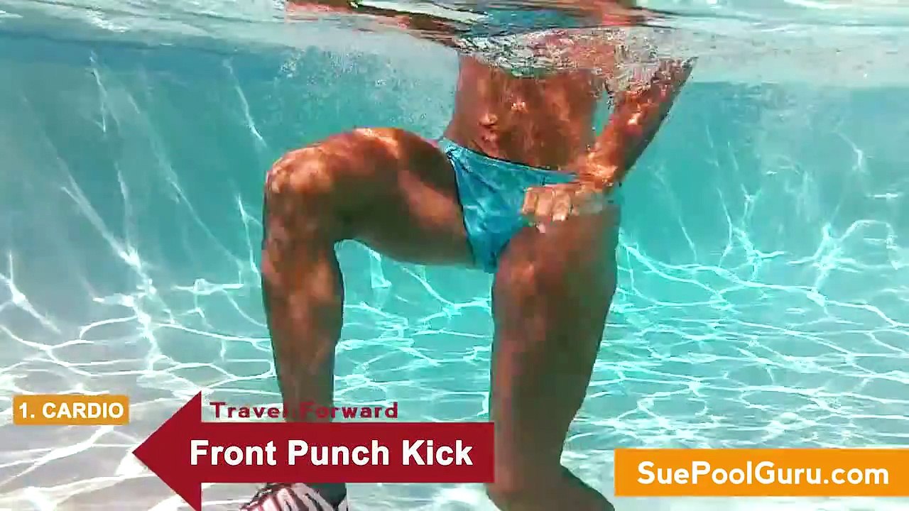 Runner & Walker Cross Training Pool Moves- Aqua Aerobic Exercise- http://www.SuePoolGuru.com/video