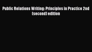 READbookPublic Relations Writing: Principles in Practice 2nd (second) editionBOOKONLINE