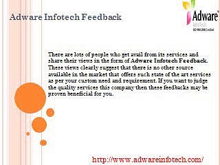 Adware Infotech Feedback