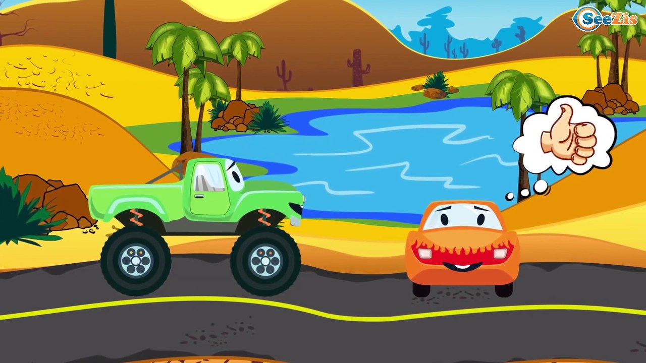 Cars Cartoons. Truck, Monster Truck, Garbage Truck, Tow Truck. Petrol Station Cartoon. Episode 11