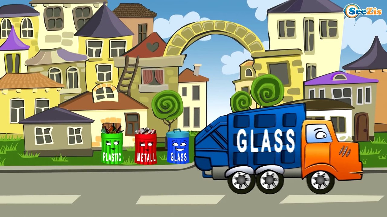 Dessin animé voiture. Camion poubelle, Camion, Le Camion Monstre. Tiki Taki Dessins Animes