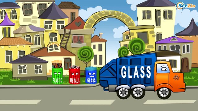 Dessin animé voiture. Camion poubelle, Camion, Le Camion Monstre. Tiki Taki Dessins Animes