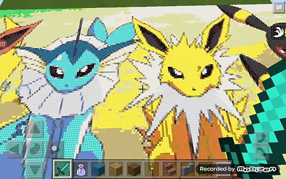 Pokemon minecraft pe Eevee Espeon Flareon Vaporeon Jolteon Umbreon Glaceon Leafeon.. Pixel Art