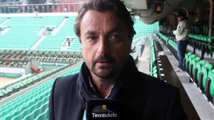 Roland-Garros 2016 - Henri Leconte et le Trophée des Légendes Perrier avec Arnaud Boetsch