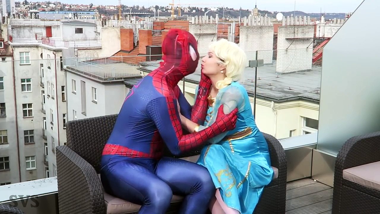 Spiderman and Evil, Elsa Playing Cards at Home funny spiderman