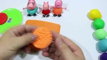 Play Doh - Create Clay Biscuit VS Cookie Rainbow With Peppa Pig Español 2016 - Toys and me