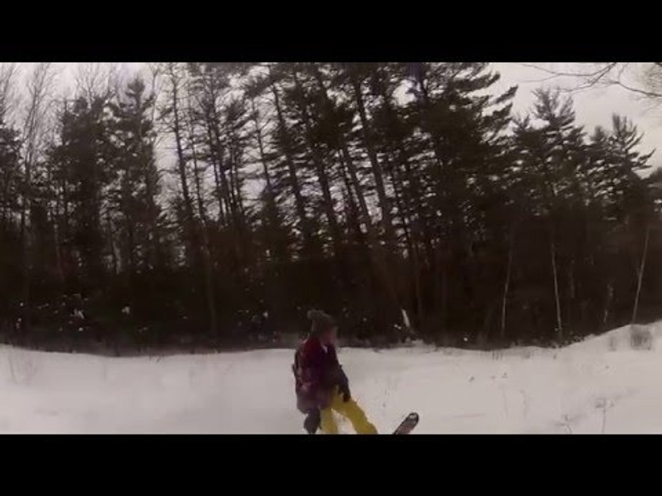 GoPro Footage Shows Snowboard Ride Through College Campus