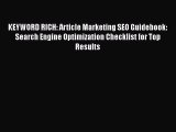 EBOOKONLINEKEYWORD RICH: Article Marketing SEO Guidebook: Search Engine Optimization Checklist