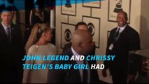 Kim and Kanye cradle Chrissy Teigen and John Legend's baby daughter Luna