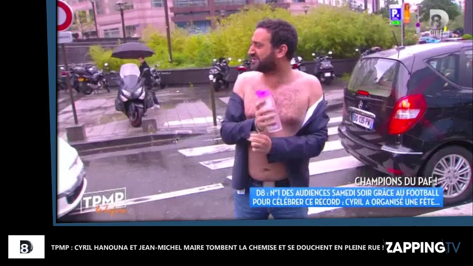 Chemise Cyril Hanouna Ce Soir TPMP : Cyril Hanouna et Jean-Michel Maire tombent la chemise et se douchent  en pleine rue ! (Vidéo) - Vidéo Dailymotion