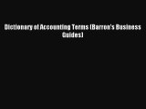 For you Dictionary of Accounting Terms (Barron's Business Guides)