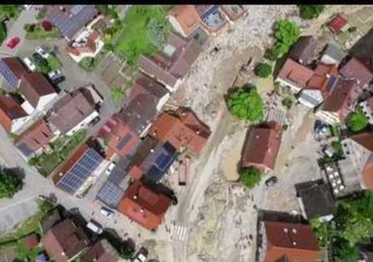Drone Video Shows Devastating Flood in Braunsbach