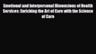 PDF Emotional and Interpersonal Dimensions of Health Services: Enriching the Art of Care with