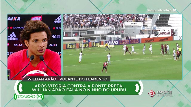 Willian Arão elogia Zé Ricardo, técnico interino do Flamengo, após vitória fora de casa sobre a Ponte Preta