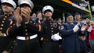 Marine Sgt. sings during stretch