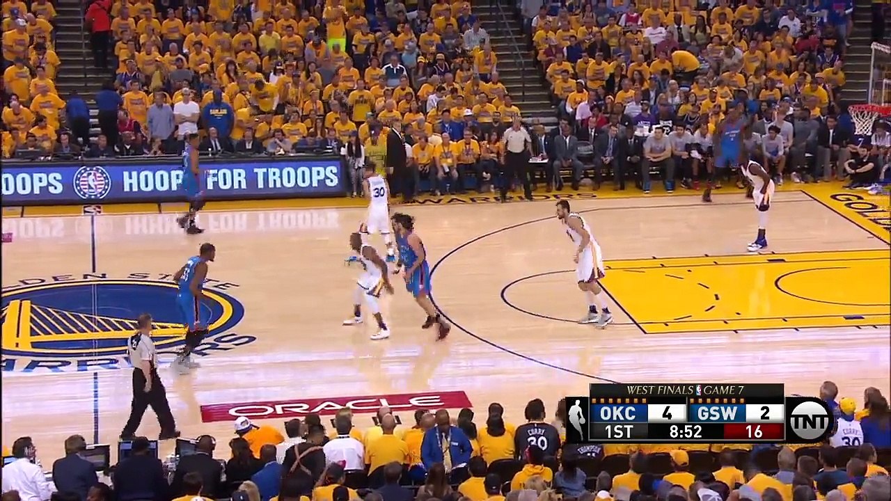 Steven Adams Reverse Dunk   Thunder vs Warriors   Game 7   May 30, 2016   2016 NBA Playoffs