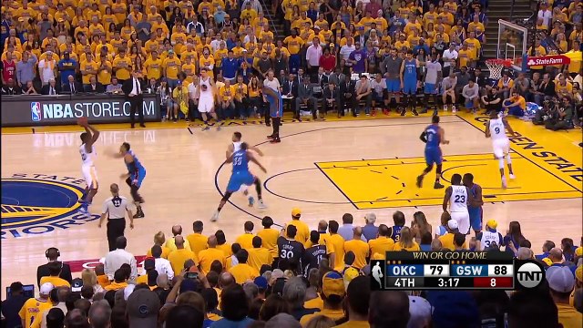 Stephen Curry Crosses Up Kevin Durant Thunder vs Warriors Game 7 May 30, 2016 NBA Playoffs