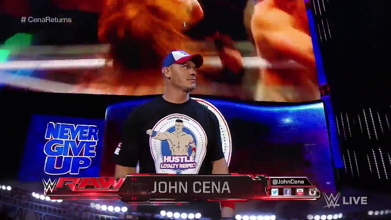 John Cena returns to WWE and officially enters WWEs New Era: Raw, May 30, 2016