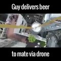 Guy Delivers Beer By Drone