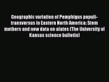 READ book Geographic variation of Pemphigus populi-transversus in Eastern North America: Stem