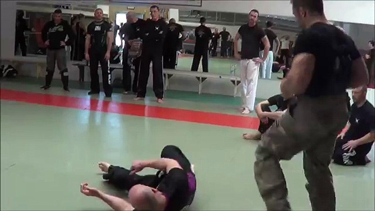 SELF defense krav maga sur attaque  Front kick