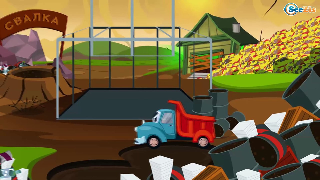 Cars Cartoons. Garbage Truck Cleanery. Cage for captive. Woods trap. Compilation 13-16. Season 2