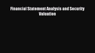 Read hereFinancial Statement Analysis and Security Valuation