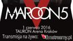 Transmisja z koncertu Maroon 5 z Krakowa będzie na żywo tutaj: http://livestreamy.pl/maroon-5/