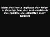 READ book Infused Water: Quick & Easy Vitamin Water Recipes for Weight Loss Detox & Fast Metabolism