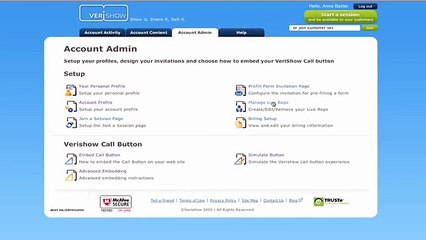 Manage your Live Representatives on VeriShow - Help Video