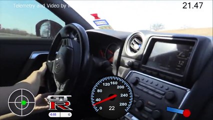 Nissan GTR R35 com 1000CV a galgar o velocímetro na auto estrada!