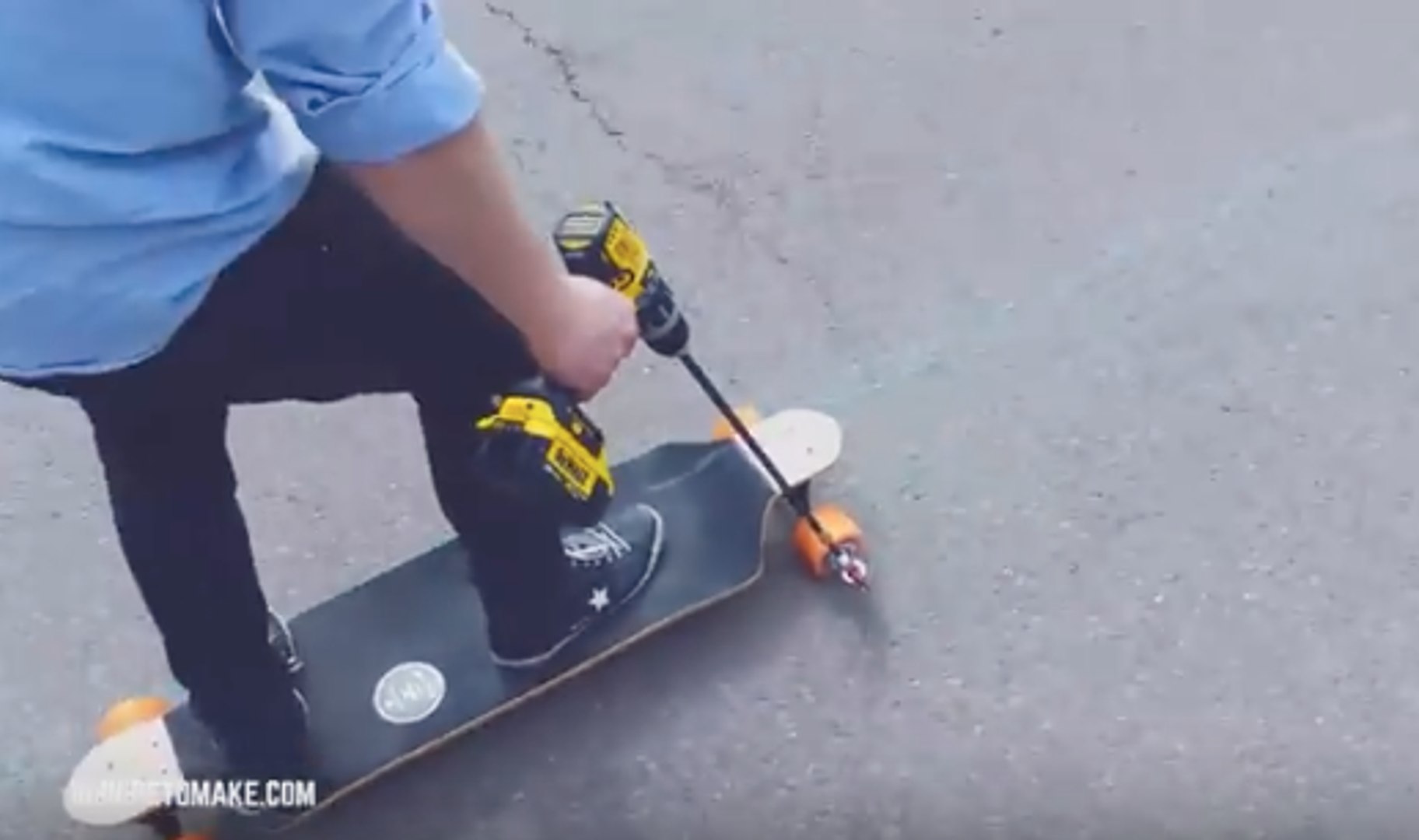 Construire un skateboard électrique avec une perceuse - Vidéo Dailymotion