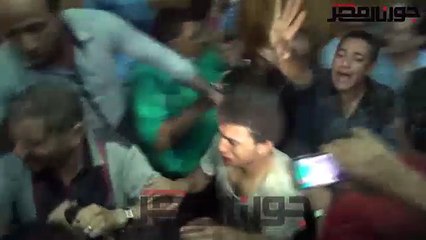 لحظةالقبض على بلطجية أعتدوا على عشرات المحامين وأتلفوا مبنى النقابة بالدقهلية وتسليمهم للأمن