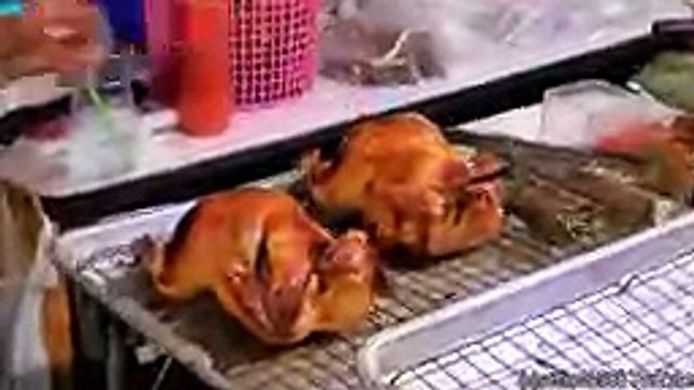 Thailand Street Food Roasted Chicken in Charcoal Oven Bangkok