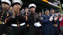 Marine Sgt. sings during stretch