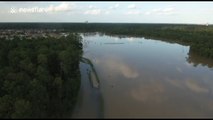 Aerial footage shows shocking flooding in Texas, USA