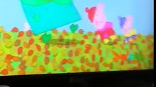 Peppa pig falls  over