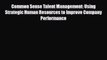 Download Common Sense Talent Management: Using Strategic Human Resources to Improve Company