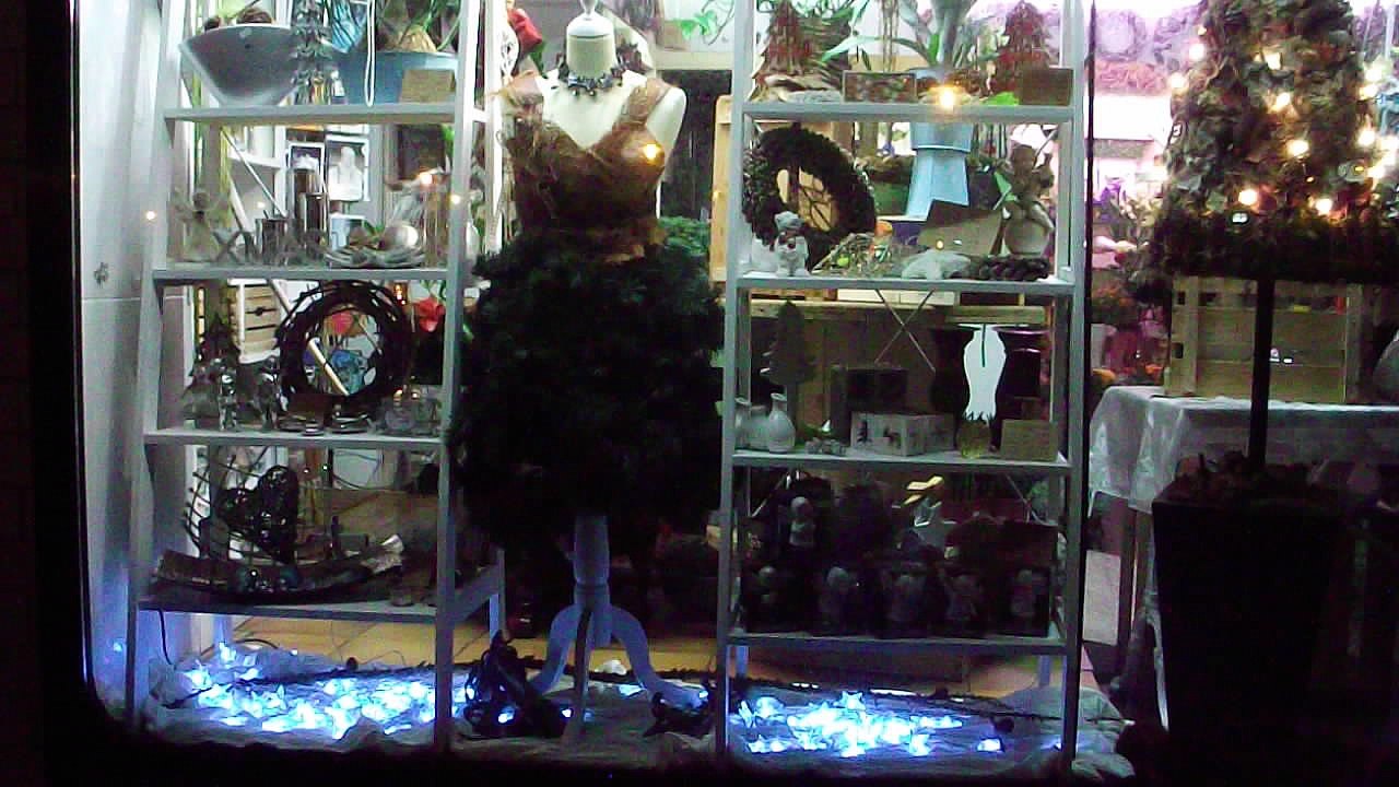 Christmassy decorated flower shop